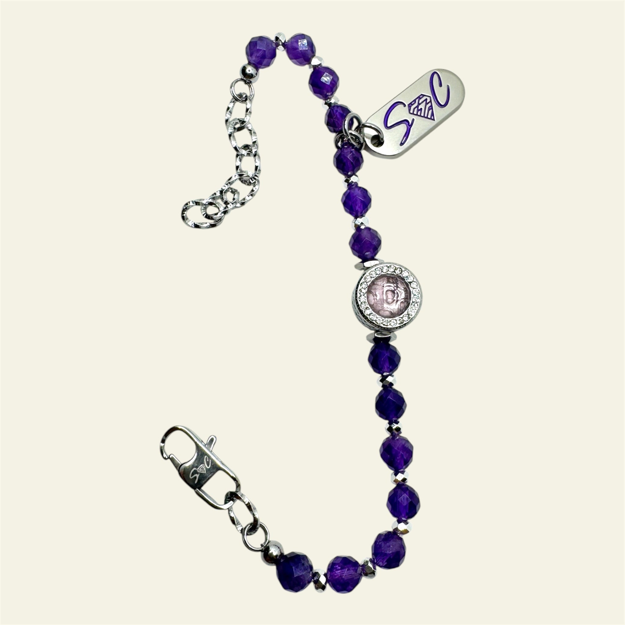 Bracciale ametista sfaccettata Sharifa Crystals